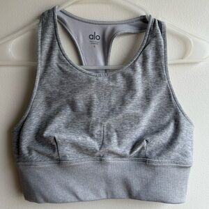 Alo yoga sports bra grey size S Racerback